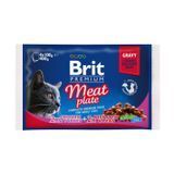 Brit Premium Cat Meat Plate pouches Влажный корм для кошек 400 г (ассорти из 2 вкусов &laquo;Мясная тарелка&raquo;)