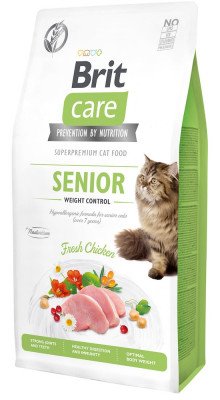 Brit Care Cat GF Senior Weight Control корм для пожилых кошек с лишним весом 7кг (курица)