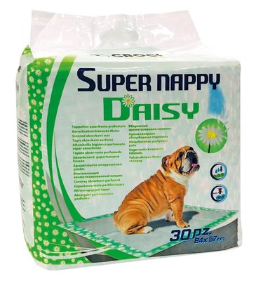 Пеленки для собак Croci Super Nappy Daisy с ароматом ромашки 84*57 см, 30 шт
