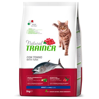 Trainer Cat Natural with Tuna Трейнер сухий корм для дорослих кішок віком від 1 року, з тунцем, 3 кг