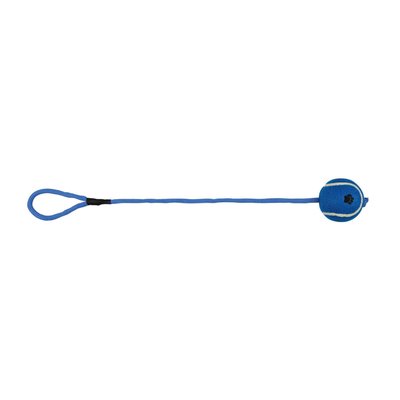 Іграшка для собак Trixie М'яч тенісний на мотузці з ручкою 50 см, d=6 см (кольори в асортименті)
