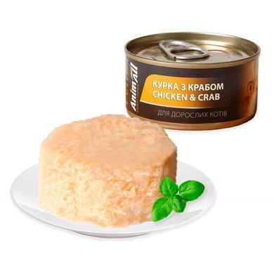 AnimAll Cat Chicken and Crab - консерва для кошек с курицей и крабом 85 г
