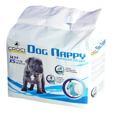 Подгузники для собак весом 1-2 кг Croci Dog Nappy XS 18-23 см, 14 шт