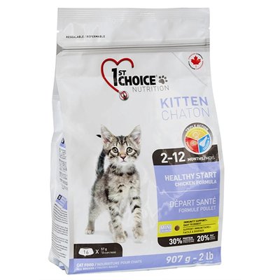 1st Choice Kitten Healthy Start ФЕСТ ЧОЙС КУРКА ДЛЯ КОТЯТ сухий суперпреміум корм для кошенят, 0.907 кг