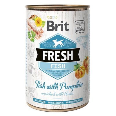 Brit Fresh Fish with Pumpkin - Влажный корм для собак 400 г (рыба)