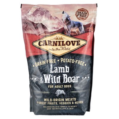 Carnilove Lamb & Wild Boar cухий корм для дорослих собак всіх порід 1,5 кг (ягня та кабан)