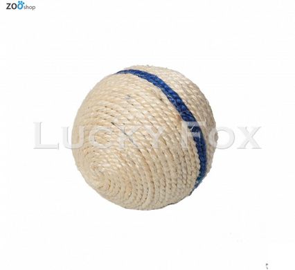 Когтеточка-шарик, белый синяя полоса 9 см