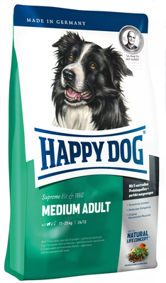 Happy Dog (Хэппи Дог) Fit&Well - Medium Adult Сухой корм для собак средних пород 12,5 кг