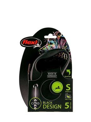 Flexi Поводок-рулетка Black Design трос S (5 м; до 12 кг) серебрянный