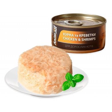 AnimAll Cat Chicken and Shrimps - консерва для кішок з куркою і креветками 85 г