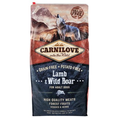 Carnilove Lamb & Wild Boar cухий корм для дорослих собак всіх порід 12 кг (ягня та кабан)