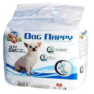 Подгузники для собак весом 2-3 кг Croci Dog Nappy S 23-25 см, 14 шт