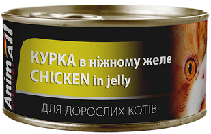 AnimAll Cat Chicken in jelly - консерва для кішок з куркою в ніжному желе 85 г