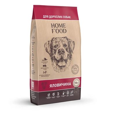 Home Food Полнорационный сухой корм для взрослых собак средних пород «Говядина» 10 кг